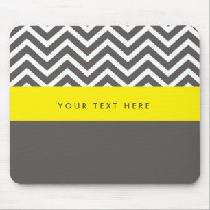 Modern Chevron Gray & Yellow Trendy Muismat
