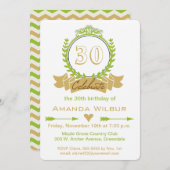 Modern Chevron Green Tan Birthday Kaart (Voorkant / Achterkant)