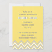 Modern chevron grijs, geel bruiloft vrijgezellenfe kaart (Achterkant)