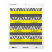 Modern Chevron Grijs Geel Verzendlabel (Full Sheet)