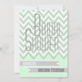 Modern chevron grijs, munt bruiloft vrijgezellenfe kaart (Voorkant)