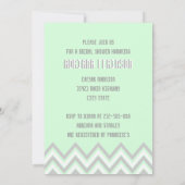 Modern chevron grijs, munt bruiloft vrijgezellenfe kaart (Achterkant)