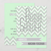 Modern chevron grijs, munt bruiloft vrijgezellenfe kaart (Voorkant / Achterkant)