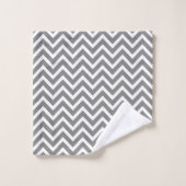 Modern Chevron Grijs Wit Geometrisch Bad Handdoek (Wasdoekje)