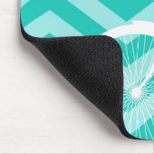 Modern Chevron Heart en Bicycle Mousepad Muismat (Hoek)