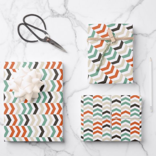 Modern Chevron-inpakpapier - kleurrijke cadeauverp Inpakpapier Vel (Voorkant)
