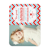 Modern Chevron Merry-kerstfoto Magneet (Verticaal)