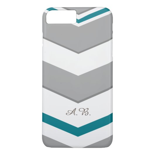 Modern Chevron met alle Kleurdetail Initialen Case-Mate iPhone Case (Achterkant)