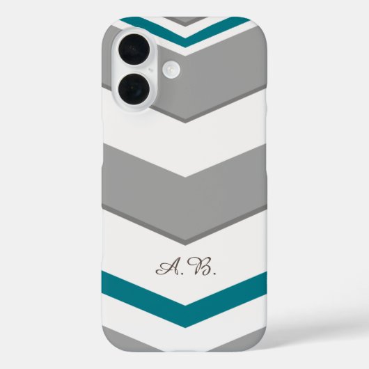 Modern Chevron met alle Kleurdetail Initialen Case-Mate iPhone Case (Achterkant)