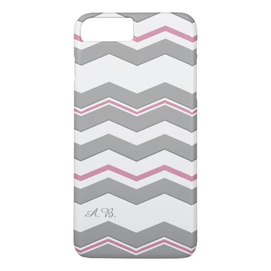 Modern Chevron met alle Kleurdetail Initialen Case-Mate iPhone Case (Achterkant)