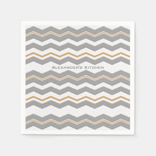 Modern Chevron met elke kleur en tekst Servet