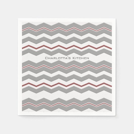 Modern Chevron met elke kleur en tekst Servetten (Voorkant)