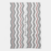Modern Chevron met elke kleur en tekst Theedoek (Verticaal)