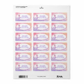 Modern Chevron Nautical Wedding Address Etiket (Full Sheet)