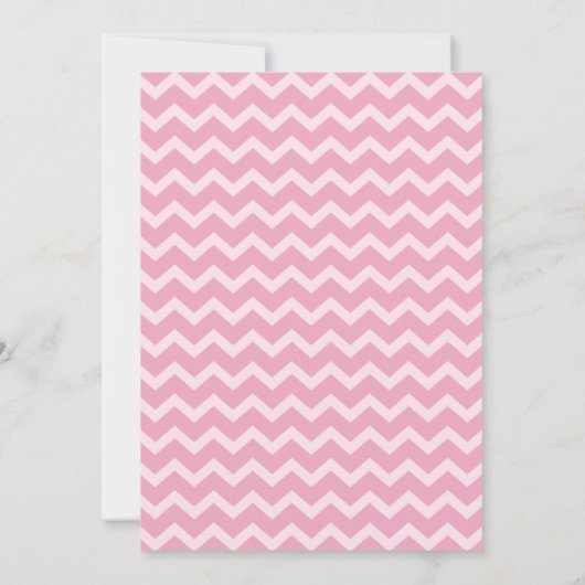 Modern Chevron-patroon en daisy Baby Girl Shower Kaart (Achterkant)