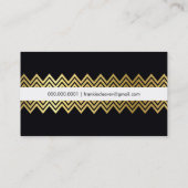 MODERN CHEVRON PATROON trendy eenvoudig goud zwart Visitekaartje (Achterkant)