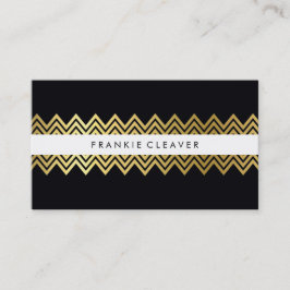 MODERN CHEVRON PATROON trendy eenvoudig goud zwart Visitekaartje