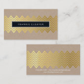 MODERN CHEVRON PATROON trendy gouden eenvoudige kr Visitekaartje (Voorkant / Achterkant)