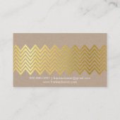MODERN CHEVRON PATROON trendy gouden eenvoudige kr Visitekaartje (Achterkant)