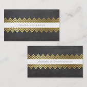 MODERN CHEVRON PATROON trendy stoere gouden krijtb Visitekaartje (Voorkant / Achterkant)