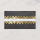 MODERN CHEVRON PATROON trendy stoere gouden krijtb Visitekaartje (Achterkant)
