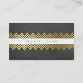 MODERN CHEVRON PATROON trendy stoere gouden krijtb Visitekaartje