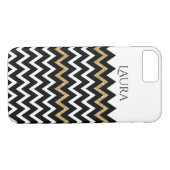 Modern Chevron patroon zwart wit & goud Case-Mate iPhone Case (Achterkant (Horizontaal))