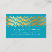 MODERN CHEVRON patroongoud folie turquoise blauw Visitekaartje (Achterkant)