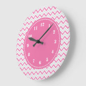 Modern Chevron Pattern Girly Pink Grote Klok (Hoek)