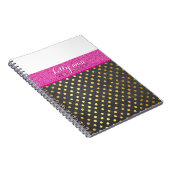 MODERN CHEVRON PATTERN goud glitter roze grijs Notitieboek (Rechterzijde)