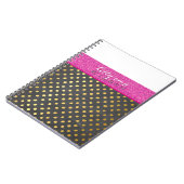 MODERN CHEVRON PATTERN goud glitter roze grijs Notitieboek (Linkerzijde)