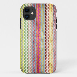 Modern Chevron Pattern Wooden #3 iPhone 11 Hoesje