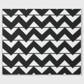 Modern Chevron Stripe Black en White Pattern Cadeaupapier (Vlak)