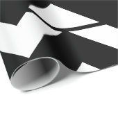 Modern Chevron Stripe Black en White Pattern Cadeaupapier (Rol Hoek)