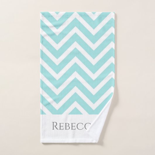 Modern Chevron Stripes Monogram Bathroom Towel set Bad Handdoek (Handdoek)