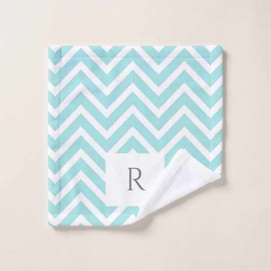 Modern Chevron Stripes Monogram Bathroom Towel set Bad Handdoek (Wasdoekje)