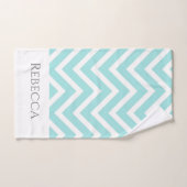 Modern Chevron Stripes Monogram Bathroom Towel set Bad Handdoek (Handdoek)