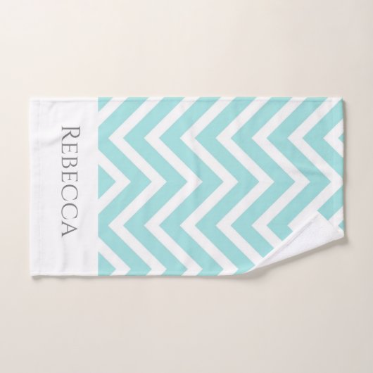 Modern Chevron Stripes Monogram Bathroom Towel set Bad Handdoek (Handdoek)