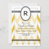 Modern Chevron-uitnodiging met Monogram Kaart (Voorkant)