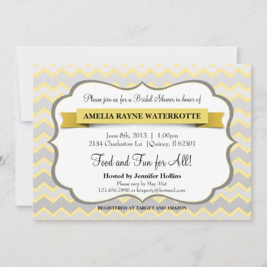 Modern Chevron Vrijgezellenfeest Invite Kaart (Voorkant)