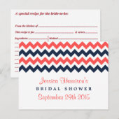 Modern Chevron Vrijgezellenfeest Recipe Kaarten (Voorkant / Achterkant)