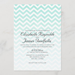 Modern Chevron Wedding Invitations Kaart