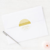 Modern Chevron Wit & Goud Elegant Party Sticker (Envelop)