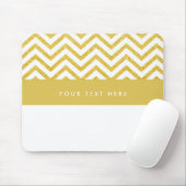 Modern chevron wit & goud trendy muismat (Met muis)
