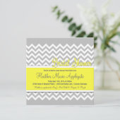 Modern Chevron Yellow Bridal Shower Kaart (Staand voorkant)