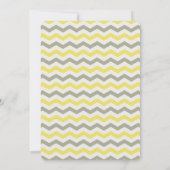 Modern Chevron Yellow Gray Birthday Invitation Kaart (Achterkant)