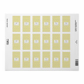 Modern Chevron Yellow/Gray Wedding Snoep Wrapper Etiket (Full Sheet)