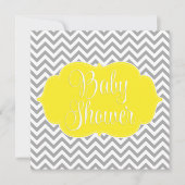 Modern Chevron Yellow Grey Baby shower Kaart (Voorkant)