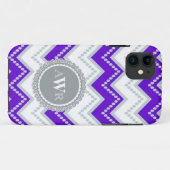 Modern Chevron Zig Zag Monogrammed Stripe Oval Case-Mate iPhone Case (Achterkant (horizontaal))