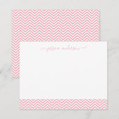 Modern Chevron Zigzag Girly Script Cute Blush Pink Notitiekaartje (Voorkant / Achterkant)
